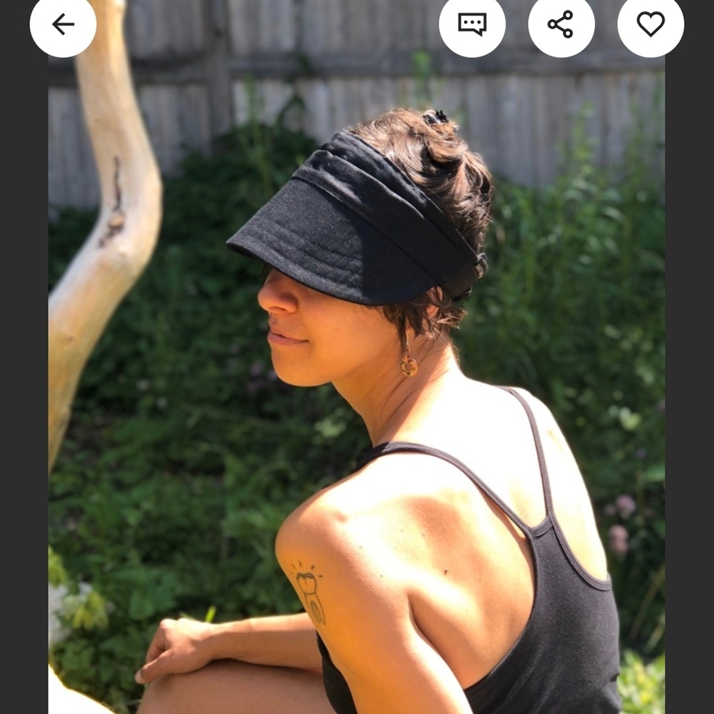 Black Linen Garden Visor